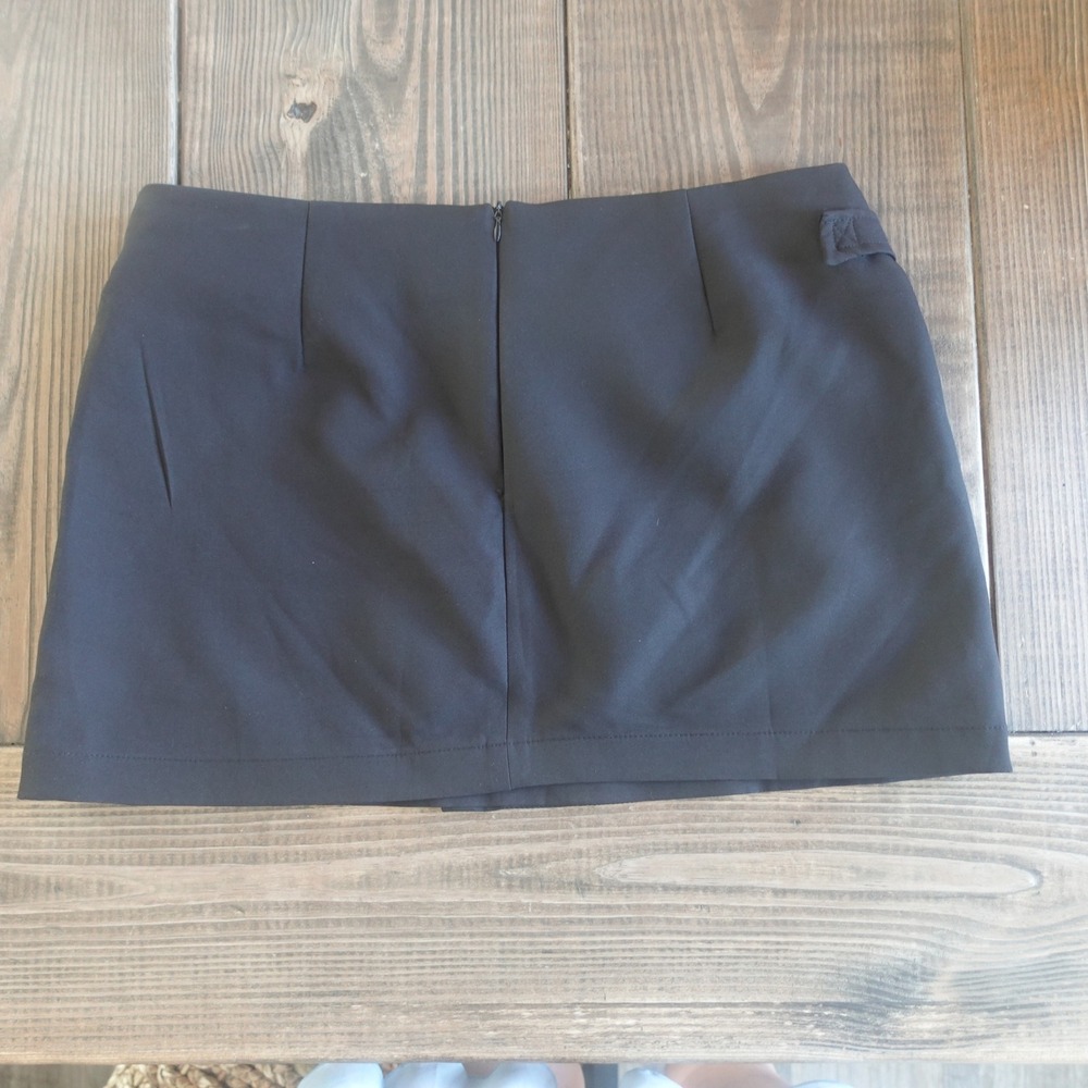 Emerson Lang Skirt Womens Large Black Field Cargo Buckle Zip Pocket Micro‎ Mini - Picture 3 of 7